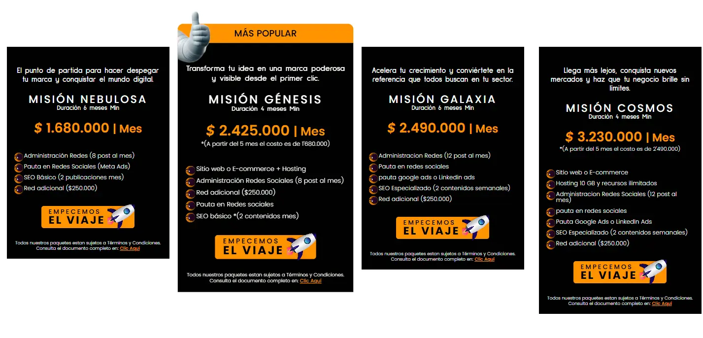 Paquetes marketing digital