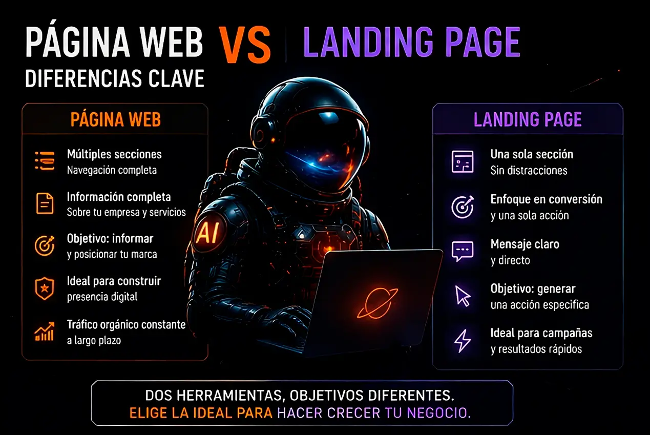 Páginas web en Medellín vs Landing Page